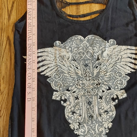 Biker Clothing Co. Sexy Black Tank Top Sz M - Picture 4 of 6